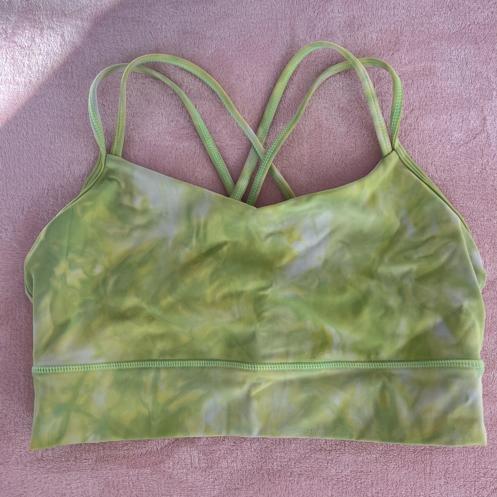 Green tie dye sports bra